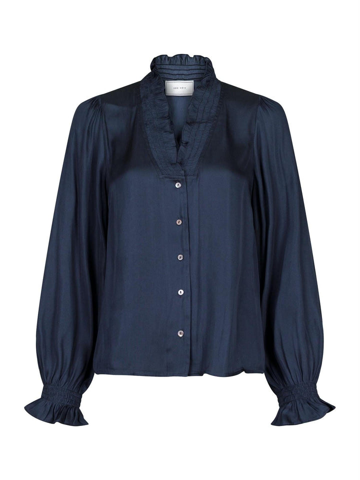 Brielle Satin Blouse Midnight Blue | Skjorter og bluser | Smuk - Dameklær på nett