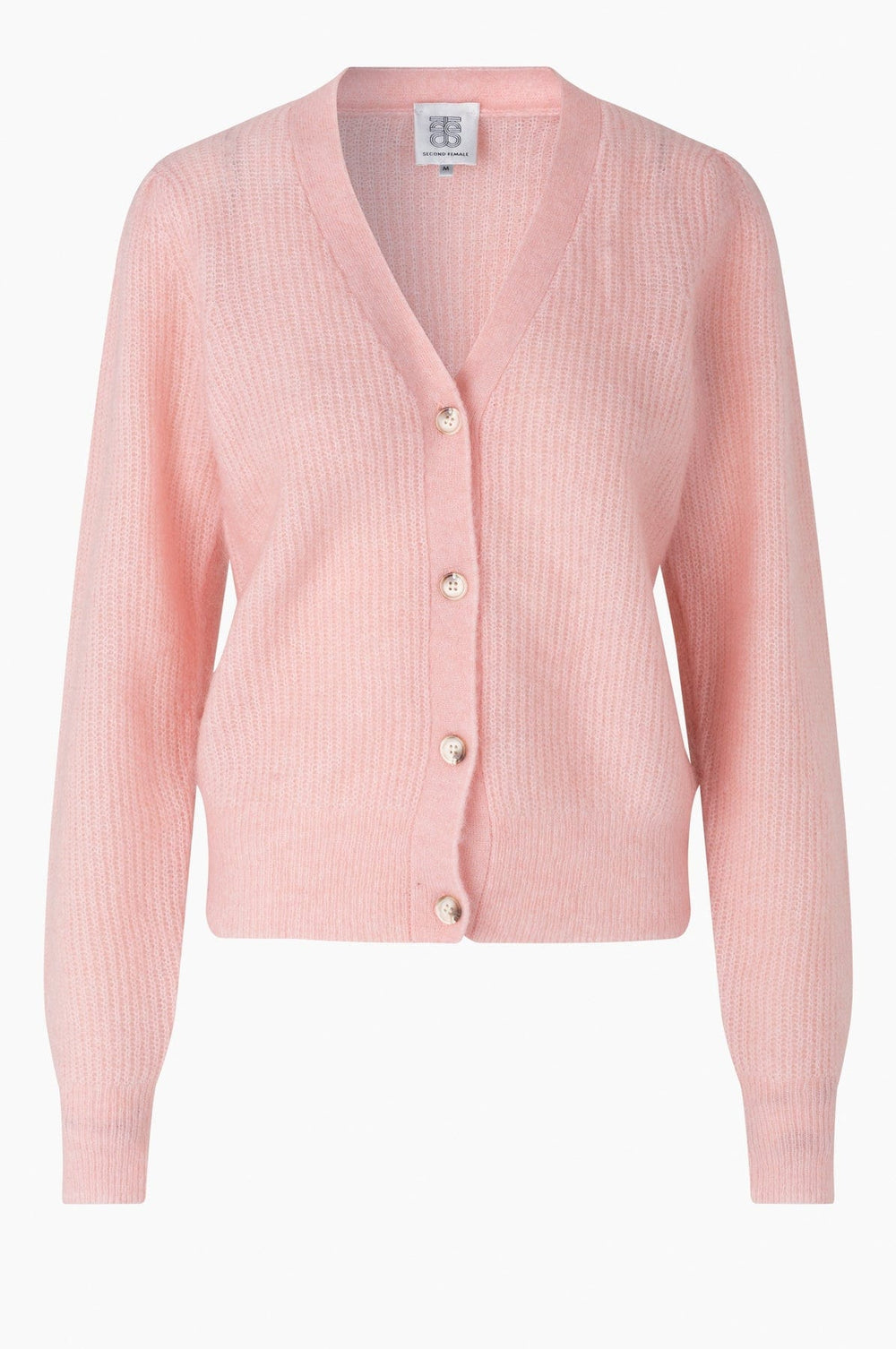 Brooky Knit Puff Cardigan Silver Pink | Genser | Smuk - Dameklær på nett
