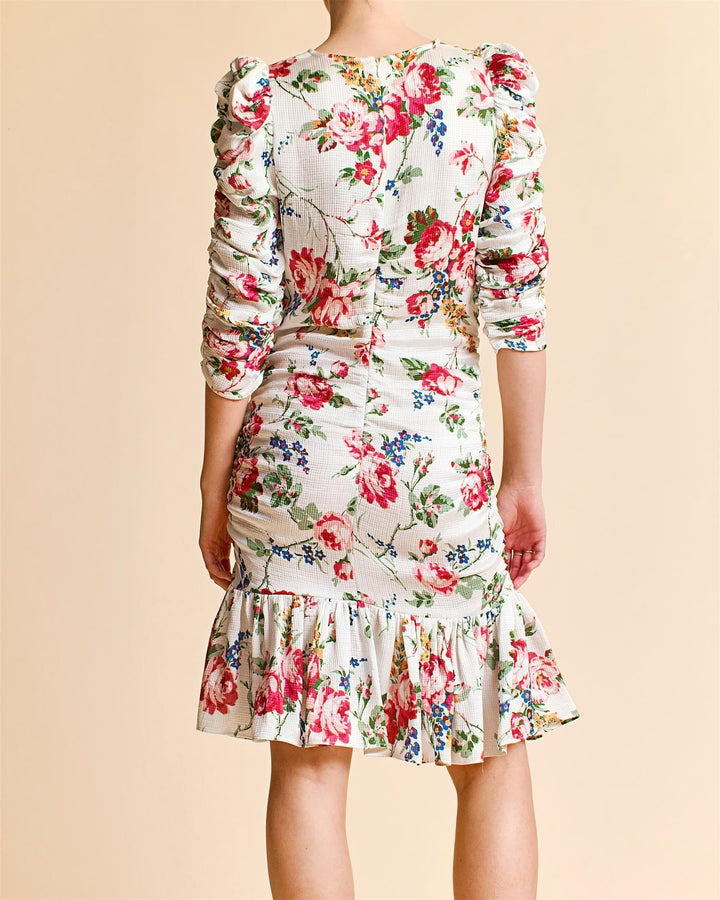 Bubble Satin Rouching Dress Flora | Kjoler | Smuk - Dameklær på nett