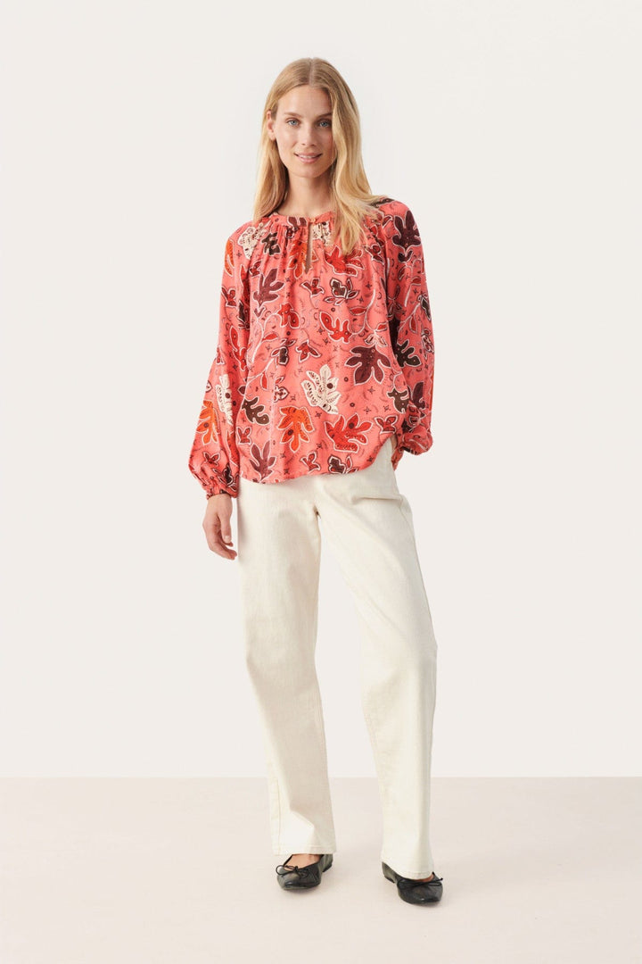 Calypso Coral Botanical Print Cesillapw Shirt | Skjorter og bluser | Smuk - Dameklær på nett