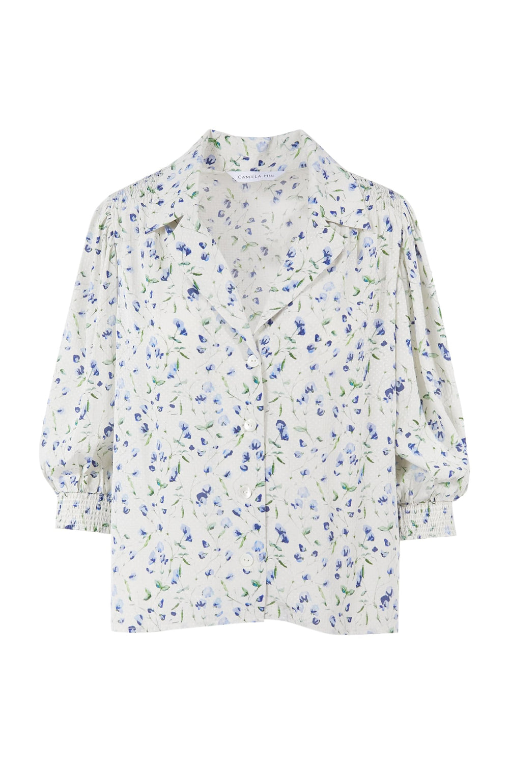 Caria Blouse Blue Branch Print | Skjorter og bluser | Smuk - Dameklær på nett