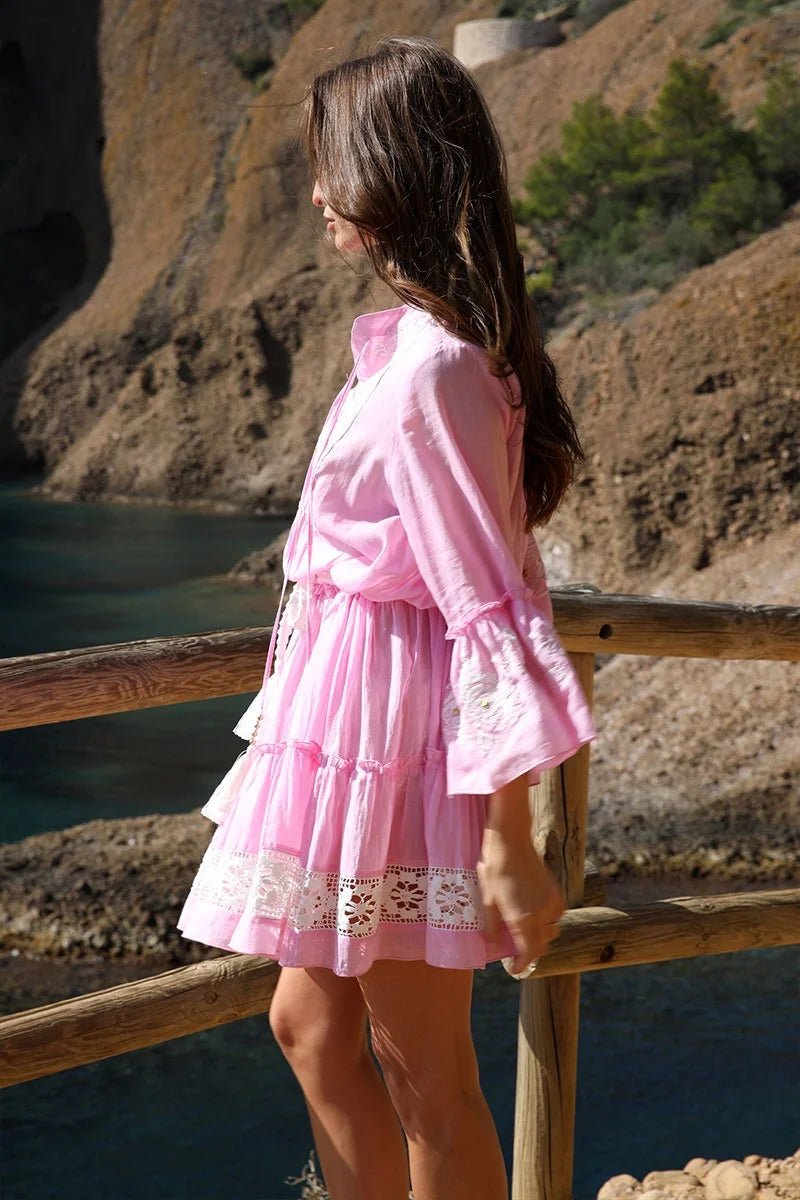 Cecilia Dress Pink Off White | Kjoler | Smuk - Dameklær på nett