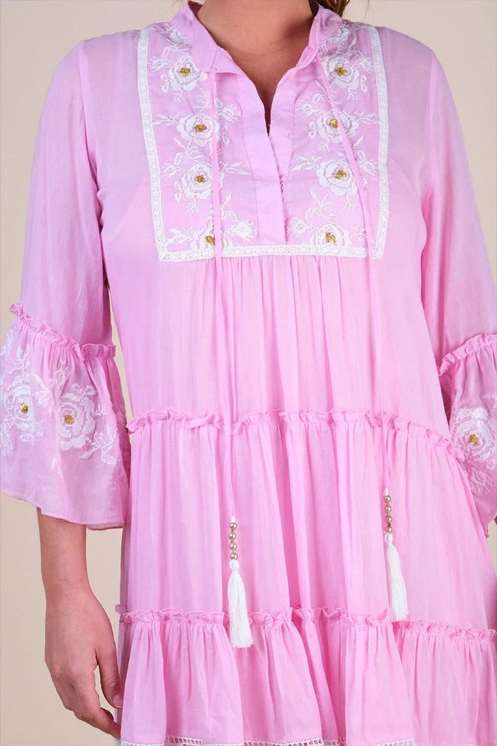 Cecilia Dress Pink Off White | Kjoler | Smuk - Dameklær på nett