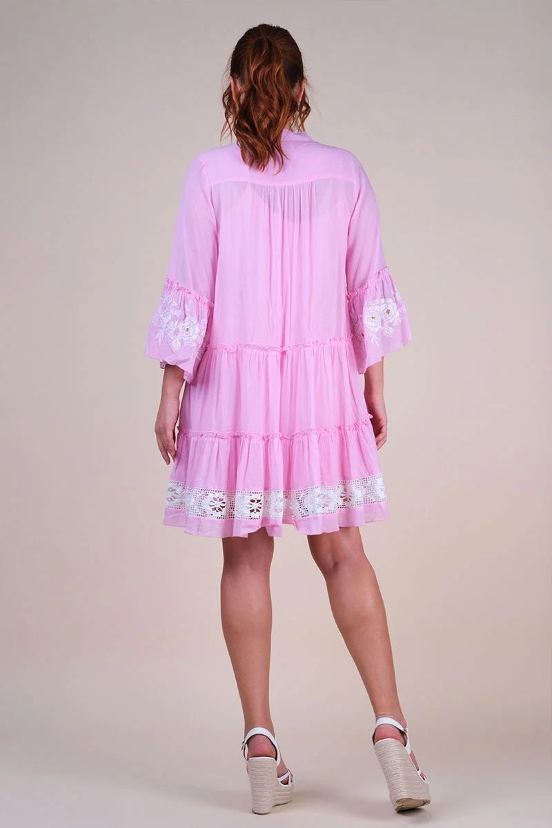 Cecilia Dress Pink Off White | Kjoler | Smuk - Dameklær på nett