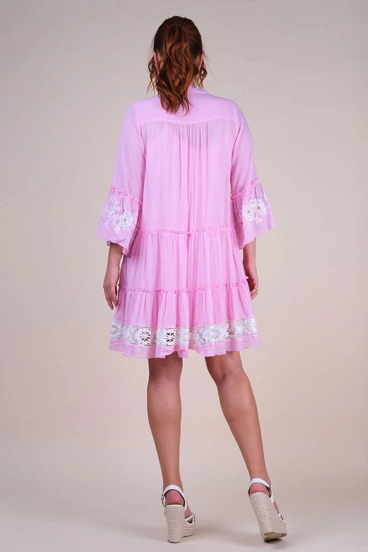 Cecilia Dress Pink Off White | Kjoler | Smuk - Dameklær på nett