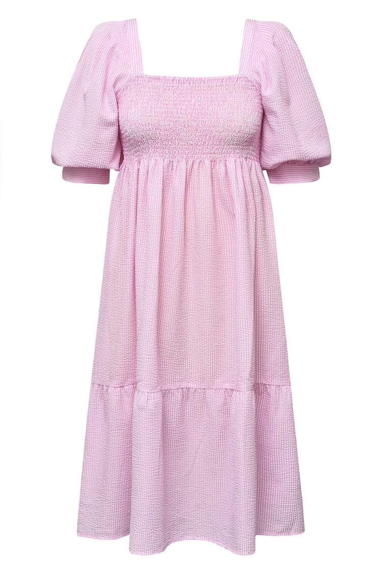 Cheri Stripe Dress Pink/white | Kjoler | Smuk - Dameklær på nett