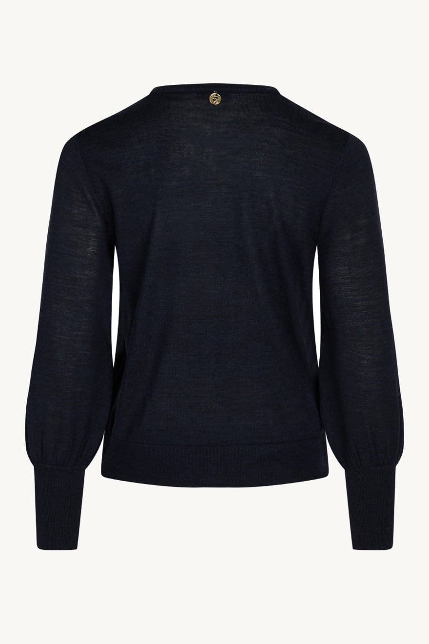 Cherie - Knit Jacket Dark Navy | Genser | Smuk - Dameklær på nett