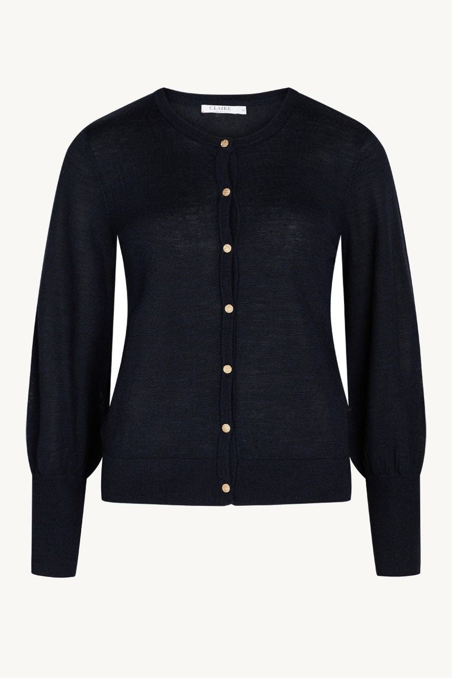 Cherie - Knit Jacket Dark Navy | Genser | Smuk - Dameklær på nett