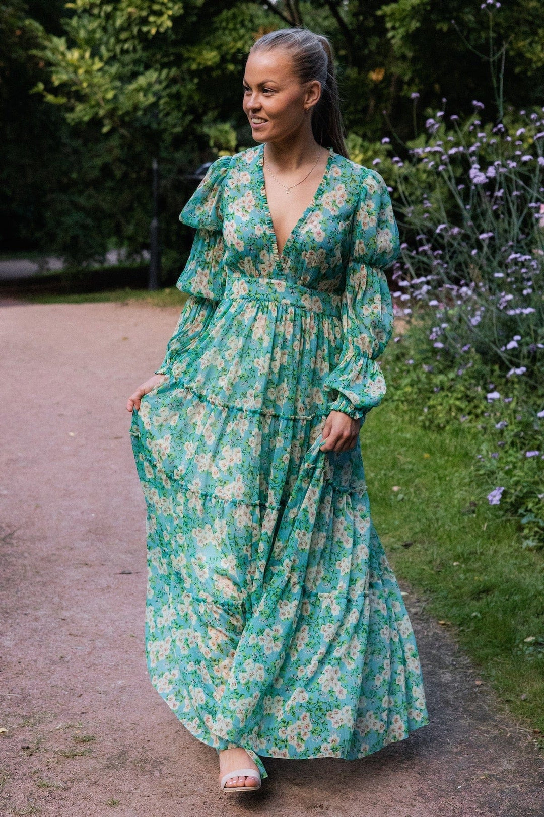 Chiffon Maxi Dress New York Blossom | Kjoler | Smuk - Dameklær på nett