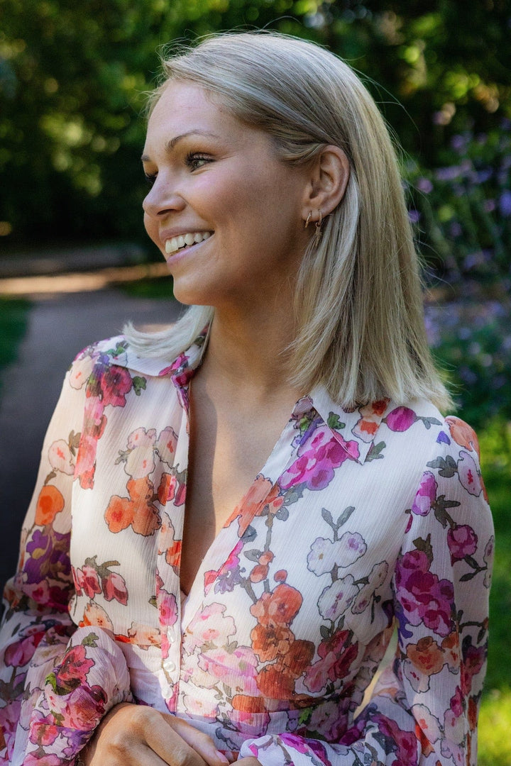 Chiffon Shirt Dress Off White Poppy | Kjoler | Smuk - Dameklær på nett