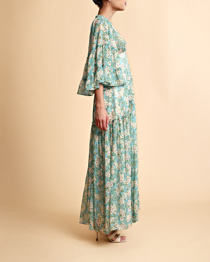 Chiffon V-Neck Dress New York Blossom | Kjoler | Smuk - Dameklær på nett