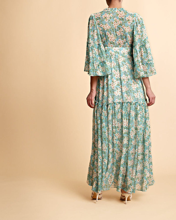 Chiffon V-Neck Dress New York Blossom | Kjoler | Smuk - Dameklær på nett