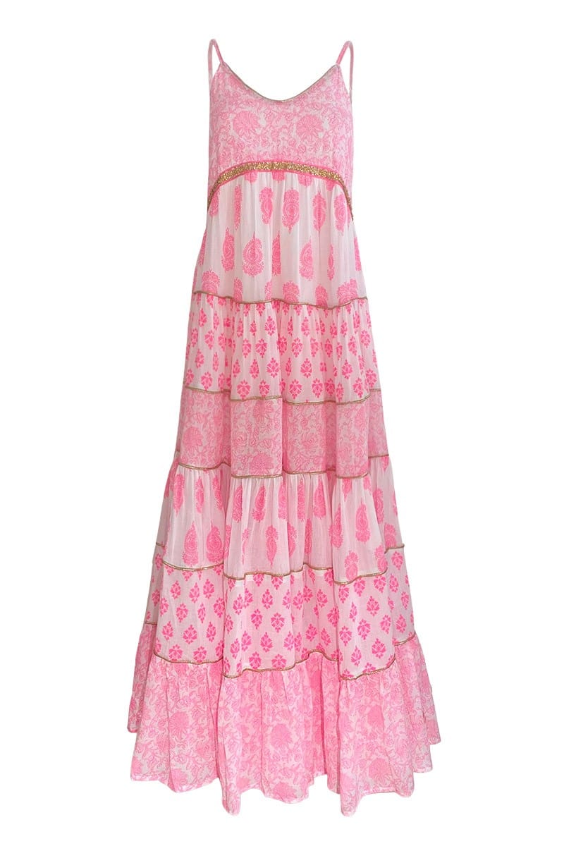 Claudia Maxi Strap Dress Neon Pink | Kjoler | Smuk - Dameklær på nett