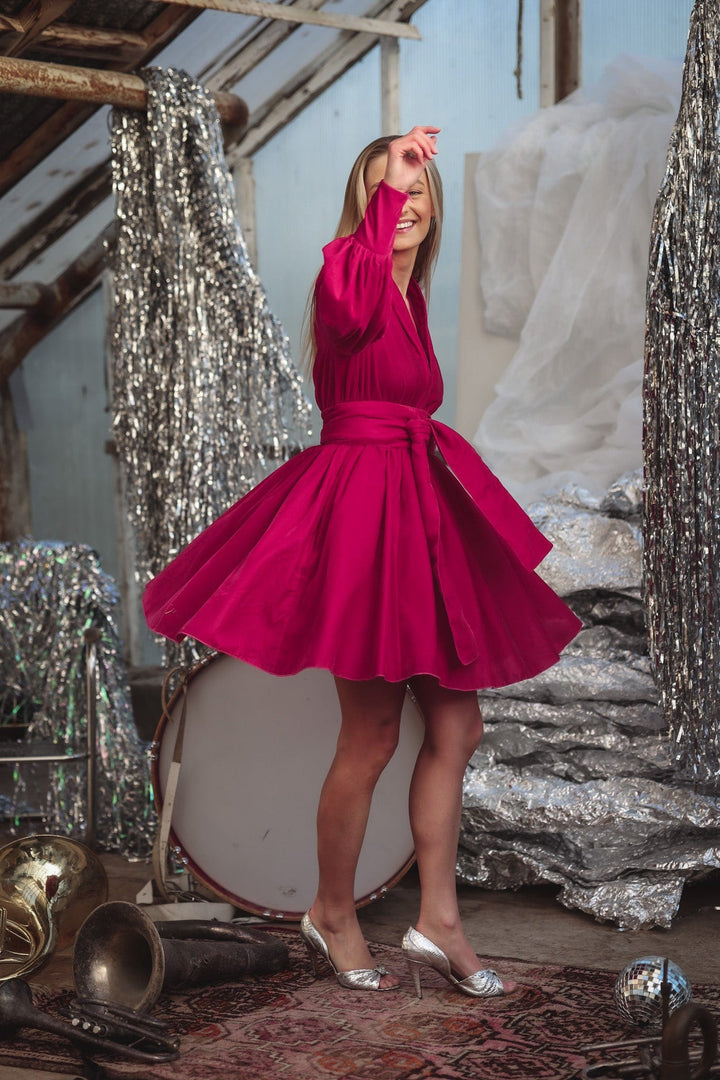 Cocktail Velvet Dress Hot Pink | Kjoler | Smuk - Dameklær på nett