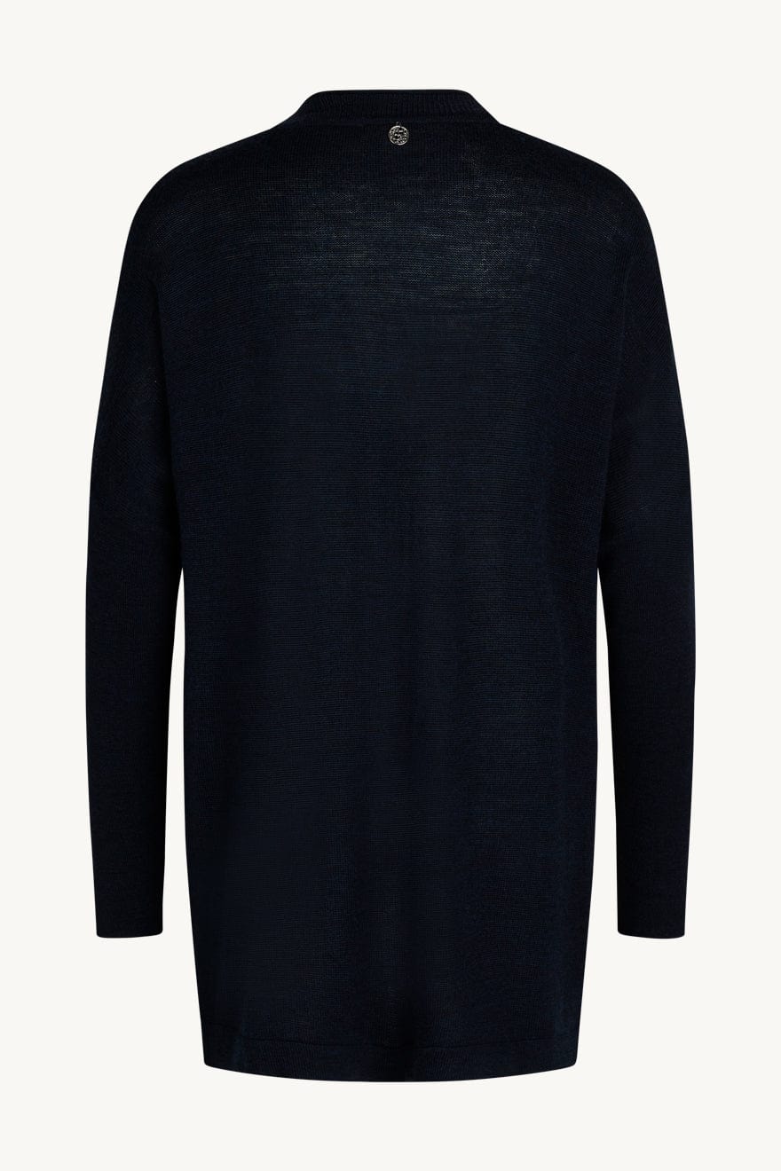 Coco Knitjacket Dark Navy Melange | Genser | Smuk - Dameklær på nett