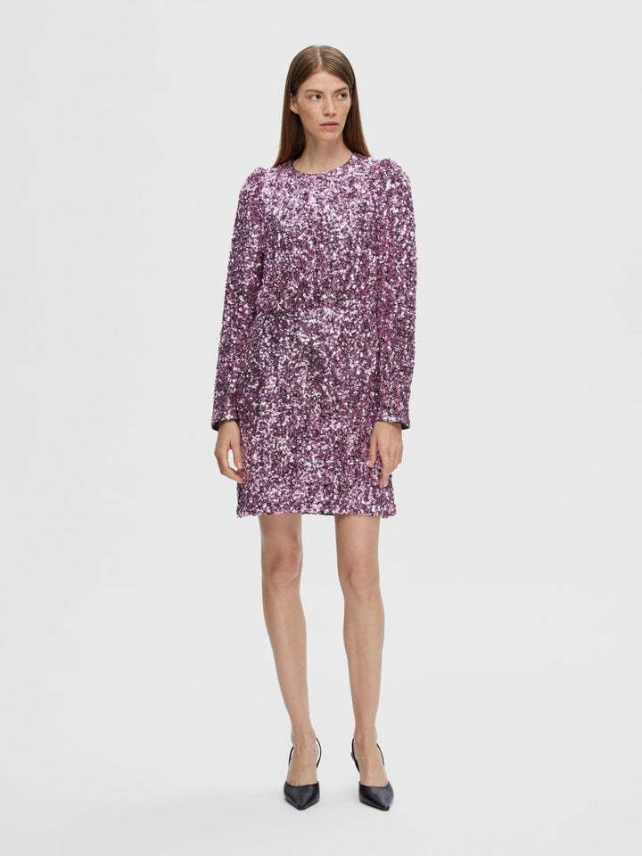 Colyn Ls Short Sequins Dress B Pink Lavender | Kjoler | Smuk - Dameklær på nett