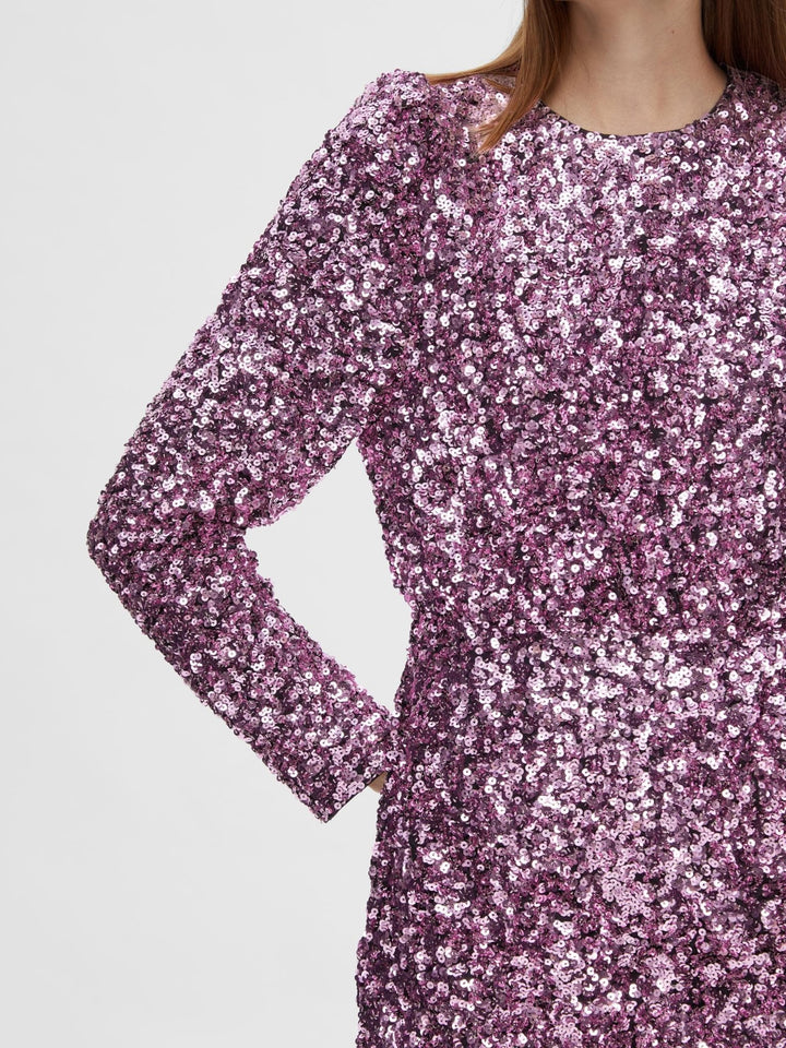 Colyn Ls Short Sequins Dress B Pink Lavender | Kjoler | Smuk - Dameklær på nett