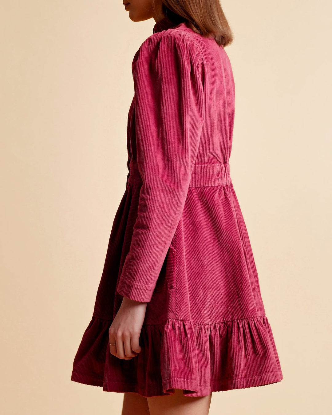 Corduroy Mini Dress Berry | Kjoler | Smuk - Dameklær på nett