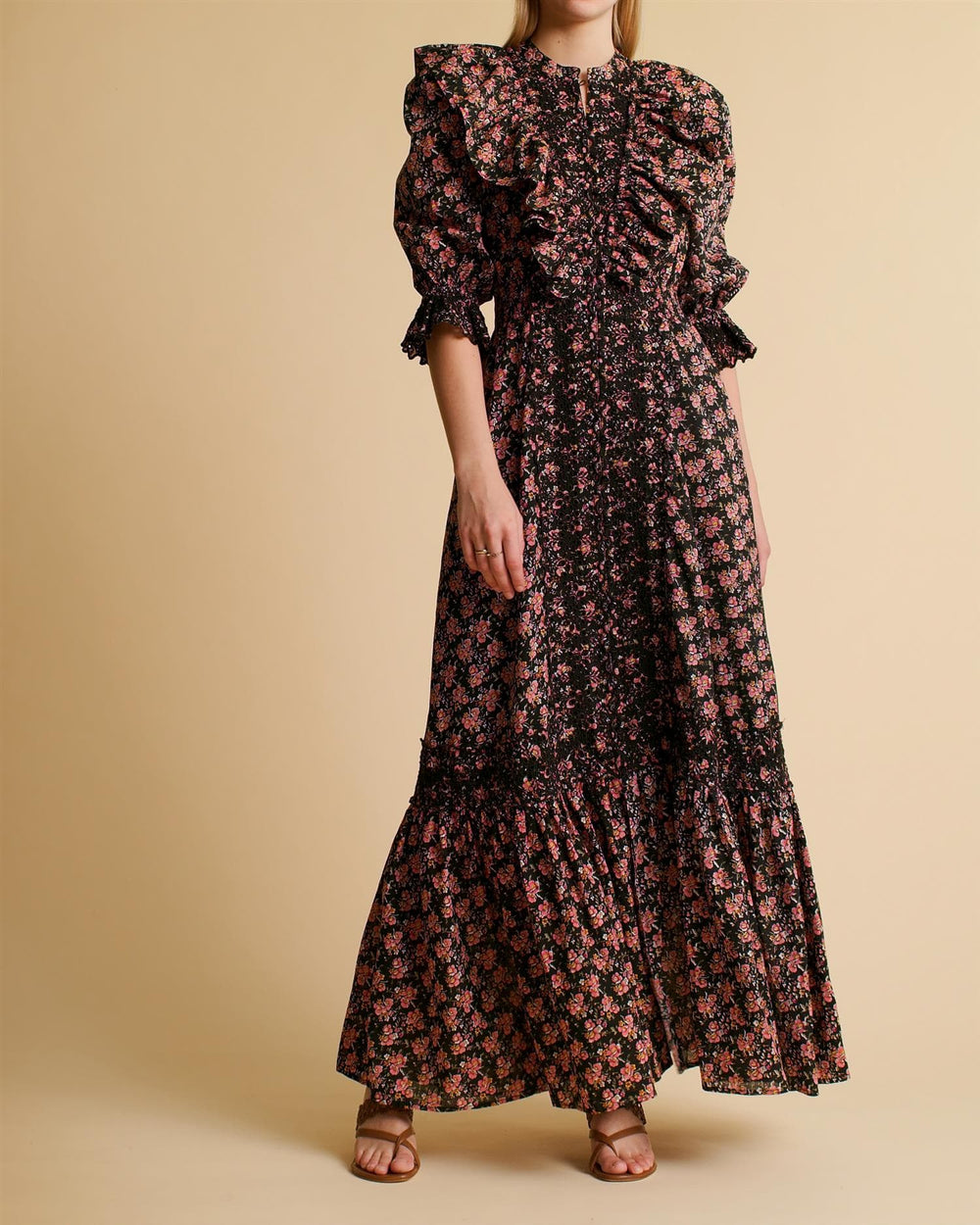 Cotton Slub Button Down Dress Cherry | Kjoler | Smuk - Dameklær på nett