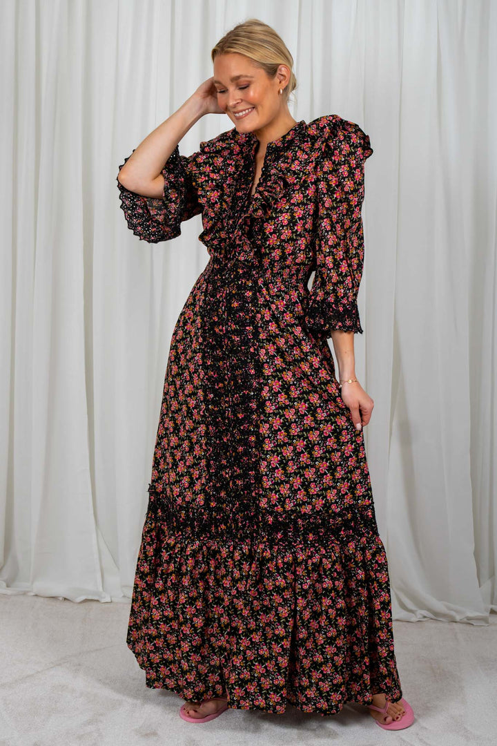 Cotton Slub Button Down Dress Cherry | Kjoler | Smuk - Dameklær på nett
