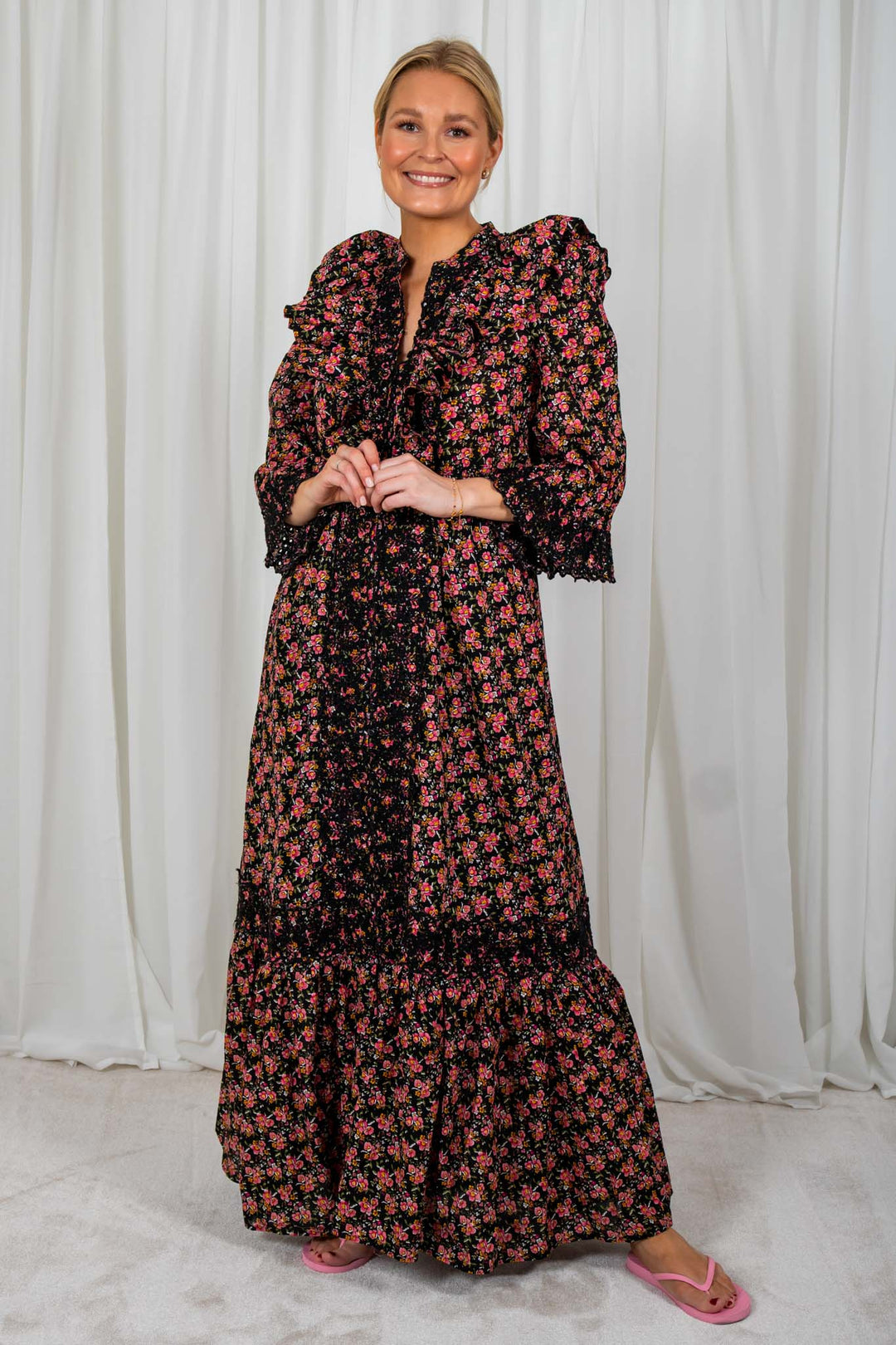 Cotton Slub Button Down Dress Cherry | Kjoler | Smuk - Dameklær på nett