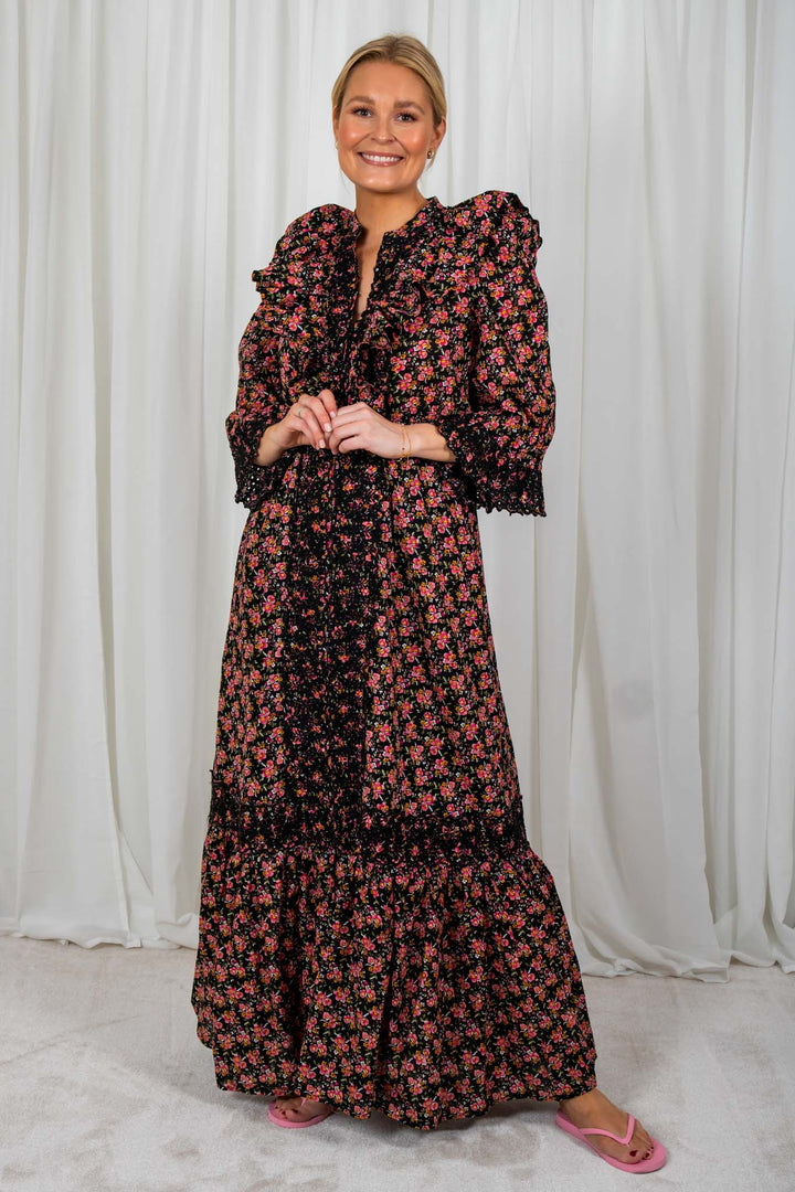 Cotton Slub Button Down Dress Cherry | Kjoler | Smuk - Dameklær på nett