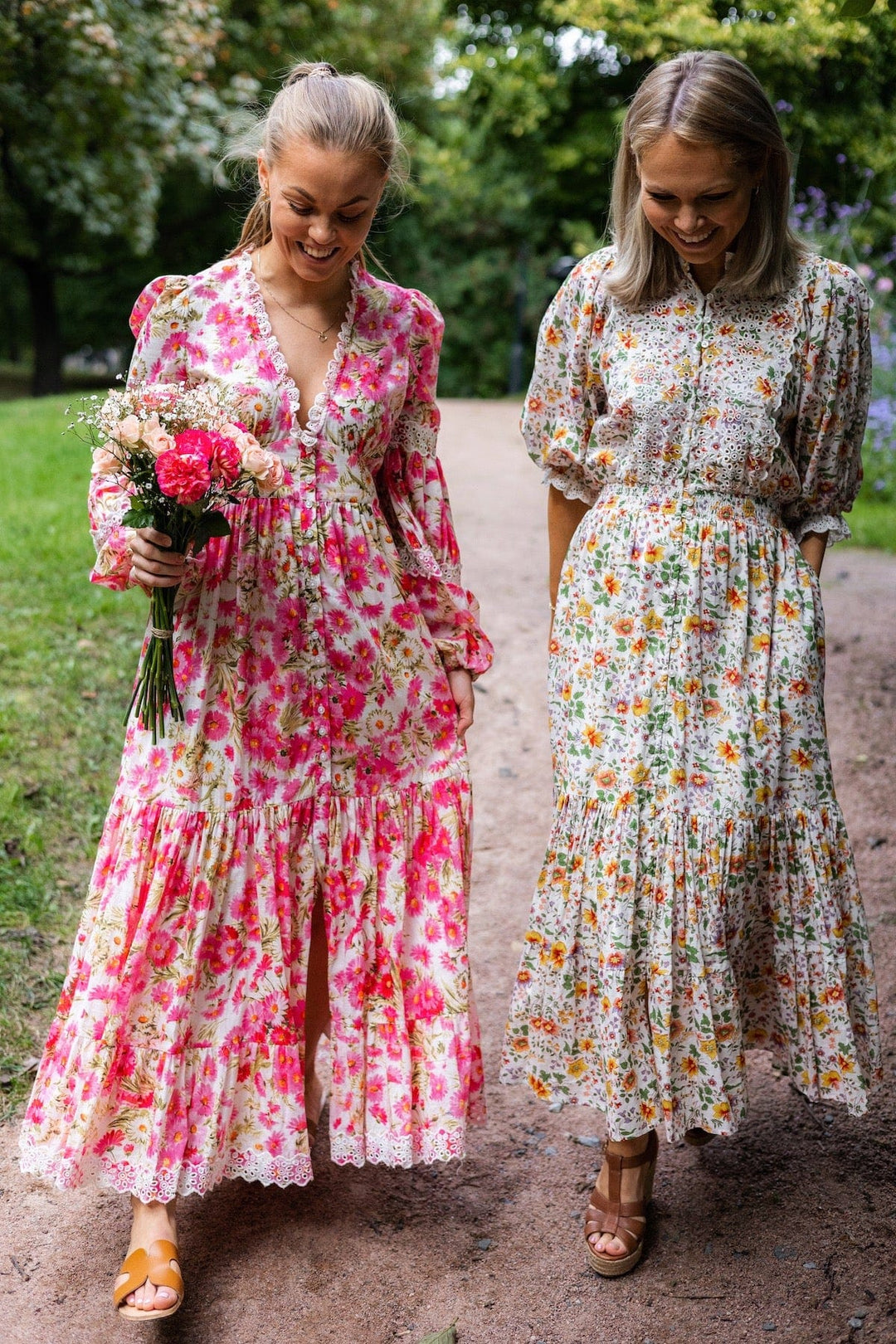 Cotton Slub Button Down Dress Daisy Garden | Kjoler | Smuk - Dameklær på nett
