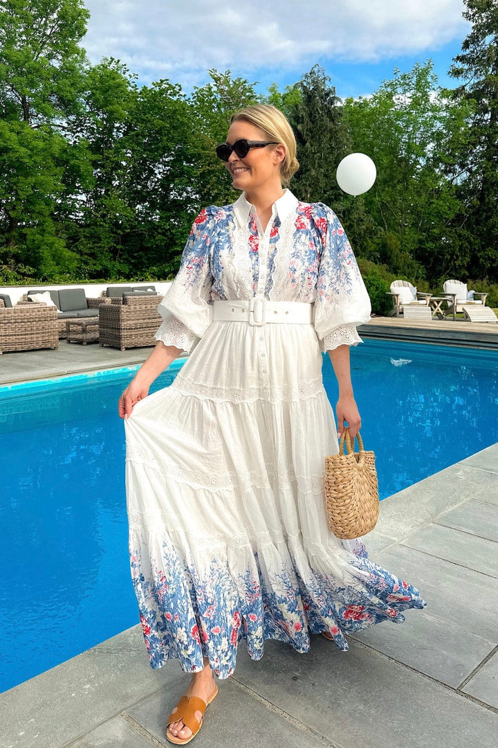 Cotton Slub Maxi Dress Blue Field | Kjoler | Smuk - Dameklær på nett
