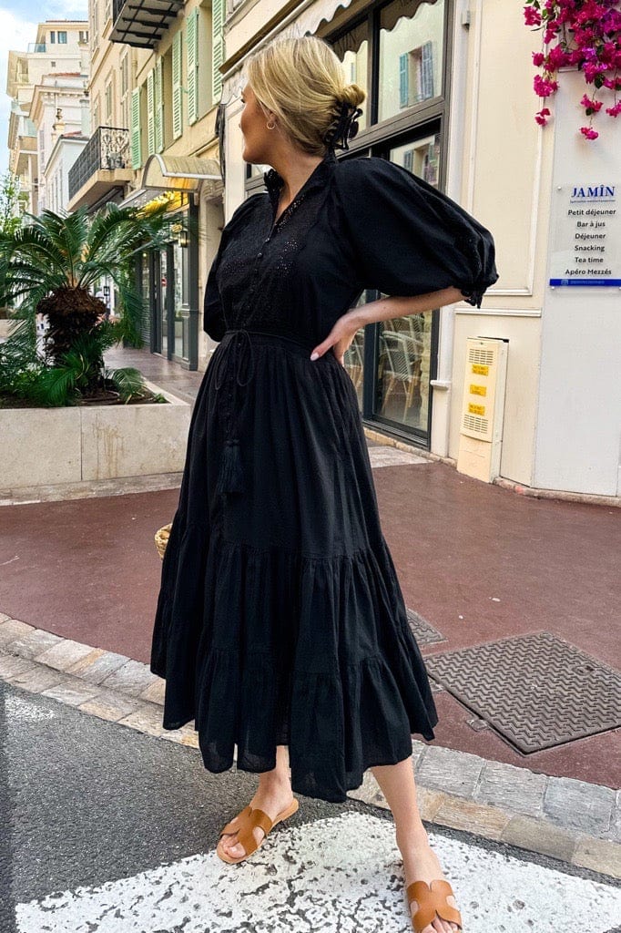 Cotton Slub Midi Dress Black | Kjoler | Smuk - Dameklær på nett