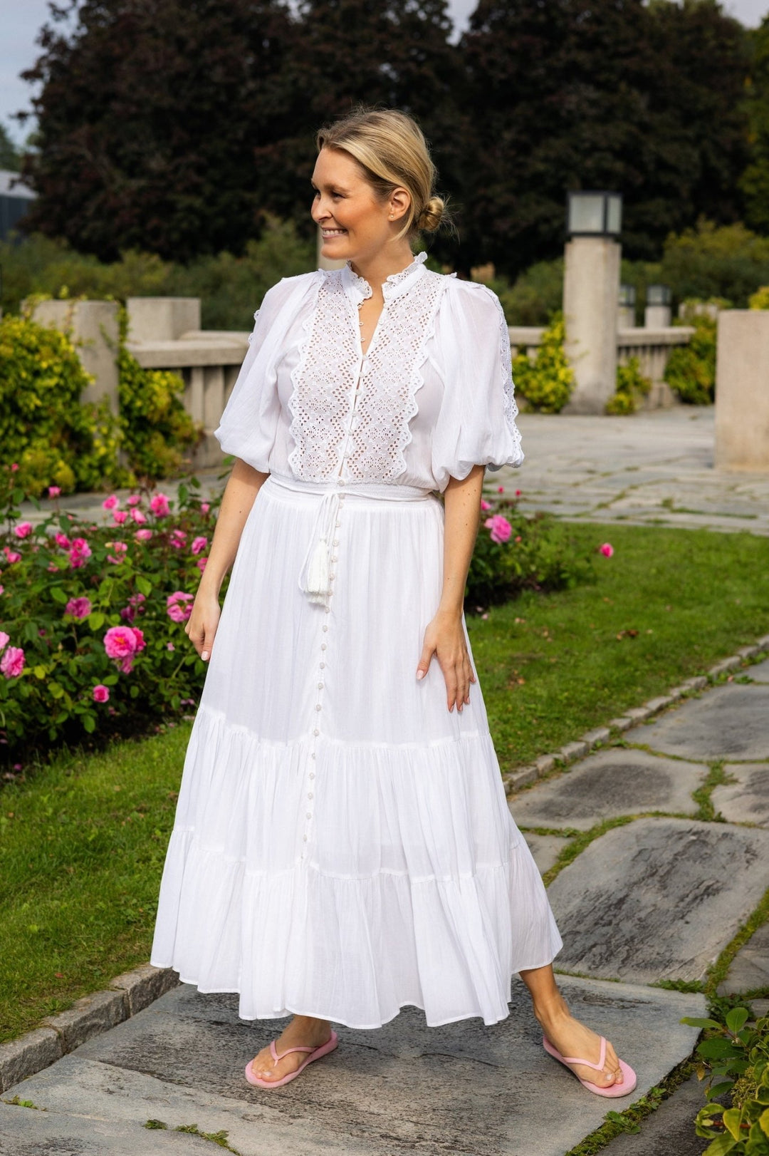 Cotton Slub Midi Dress Perfect White | Kjoler | Smuk - Dameklær på nett