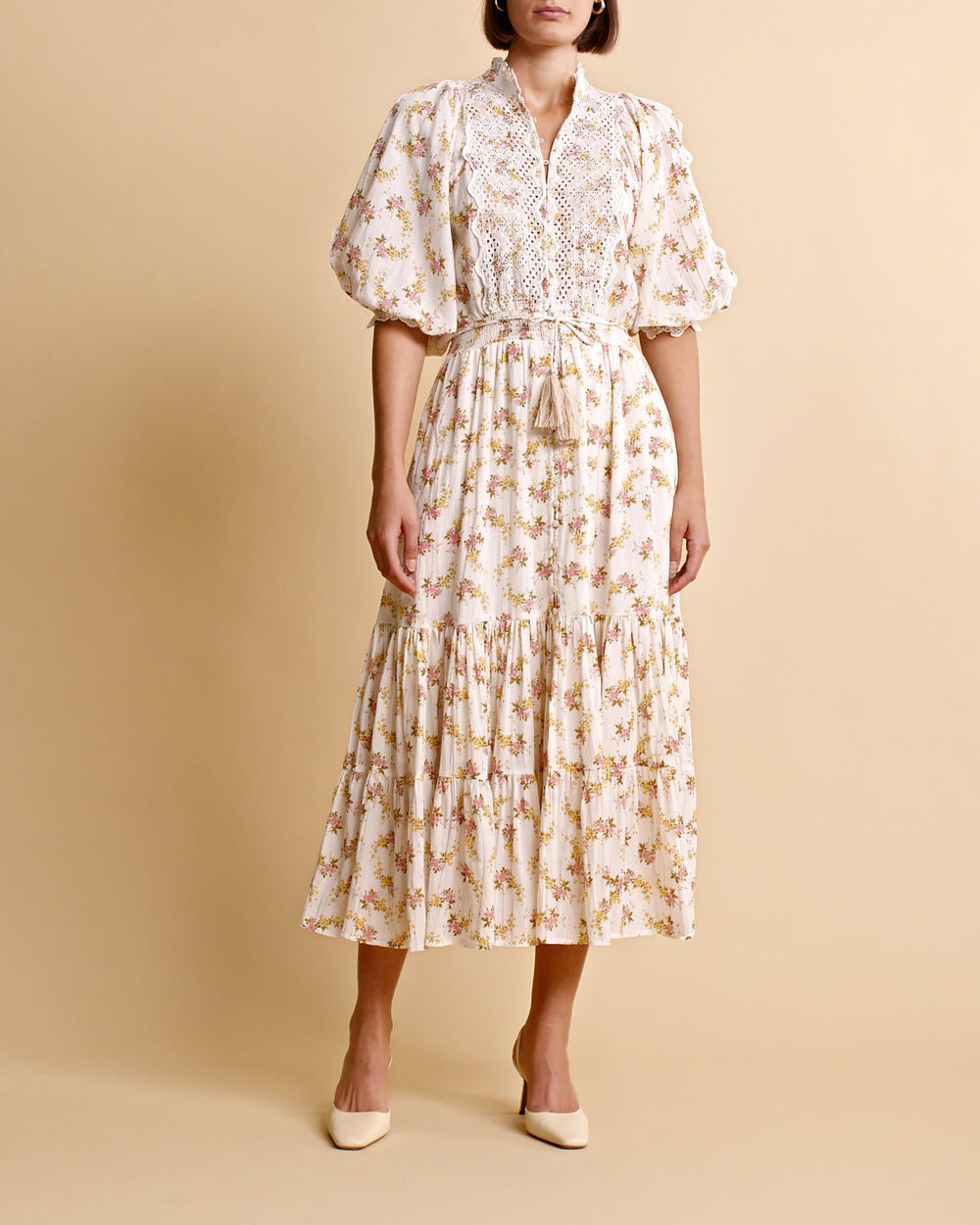 Cotton Slub Midi Dress Vinyl Wallpaper | Kjoler | Smuk - Dameklær på nett