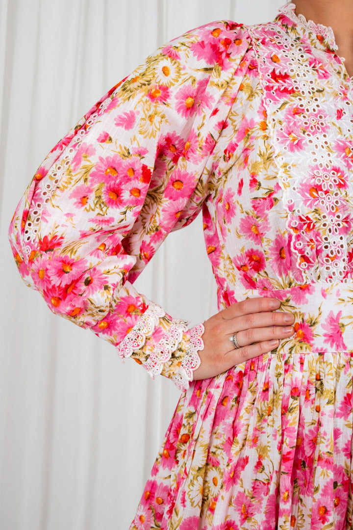 Cotton Slub Mini Dress Daisy Garden | Kjoler | Smuk - Dameklær på nett