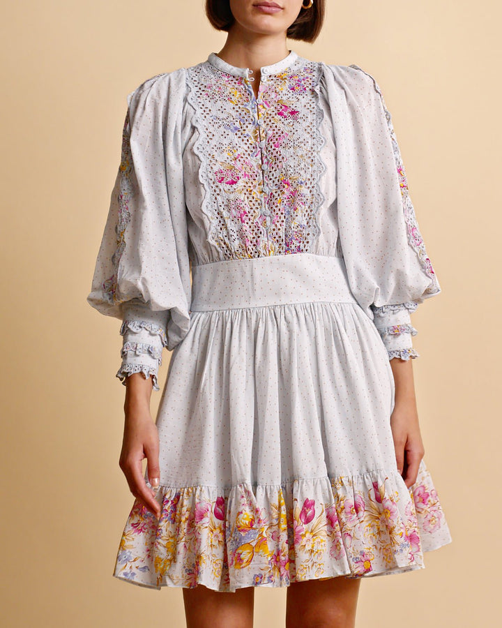 Cotton Slub Mini Dress Flower Market | Kjoler | Smuk - Dameklær på nett