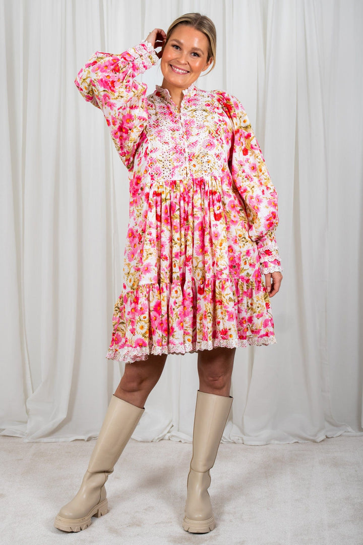 Cotton Slub Shift Dress Daisy Garden | Kjoler | Smuk - Dameklær på nett