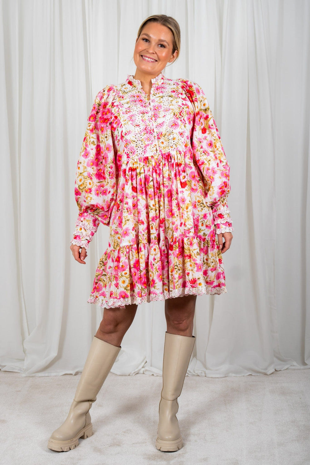 Cotton Slub Shift Dress Daisy Garden | Kjoler | Smuk - Dameklær på nett