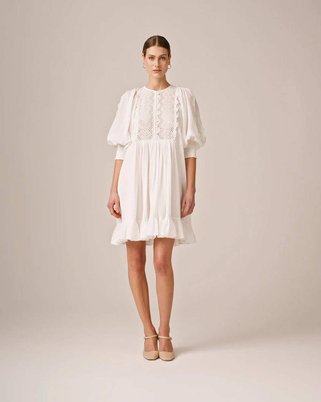 Cotton Slub Shift Dress Perfect White | Kjoler | Smuk - Dameklær på nett
