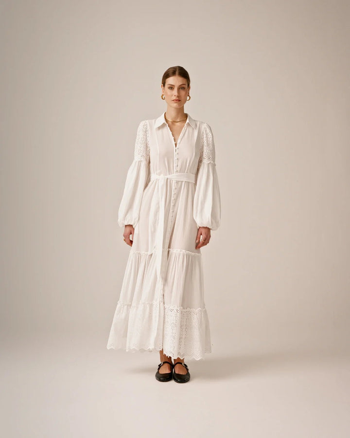Cotton Slub Shirt Dress Perfect White | Kjoler | Smuk - Dameklær på nett