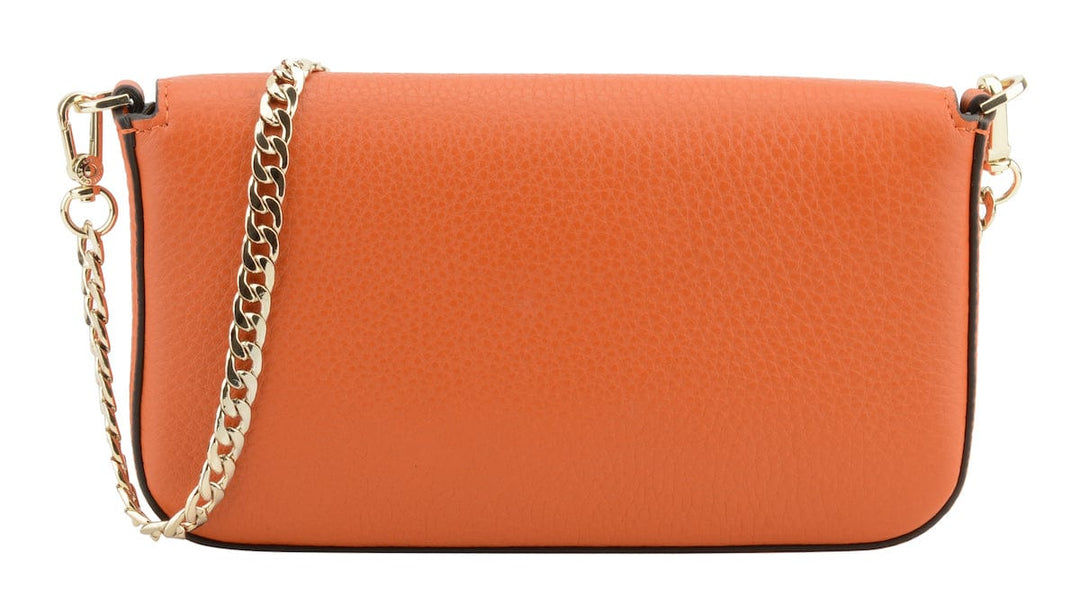 Cowhide leather clutch bag orange | Accessories | Smuk - Dameklær på nett