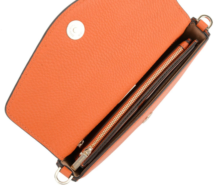 Cowhide leather clutch bag orange | Accessories | Smuk - Dameklær på nett