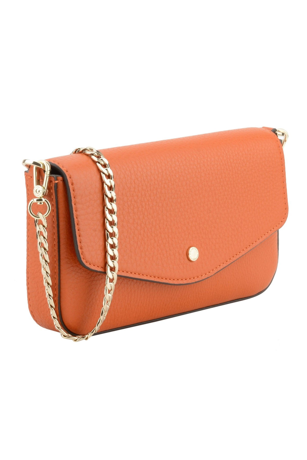 Cowhide leather clutch bag orange | Accessories | Smuk - Dameklær på nett