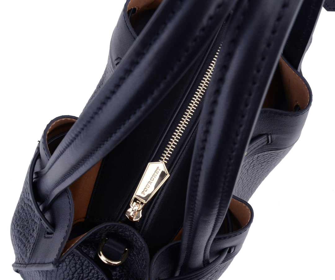 Cowhide Leather Medium Size Satchel Marine | Vesker | Smuk - Dameklær på nett