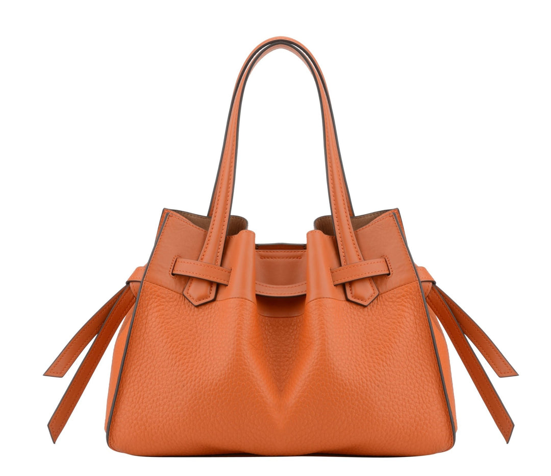 Cowhide Leather Medium Size Satchel Orange | Vesker | Smuk - Dameklær på nett