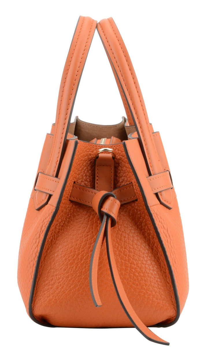 Cowhide leather nano satchel bag orange | Accessories | Smuk - Dameklær på nett