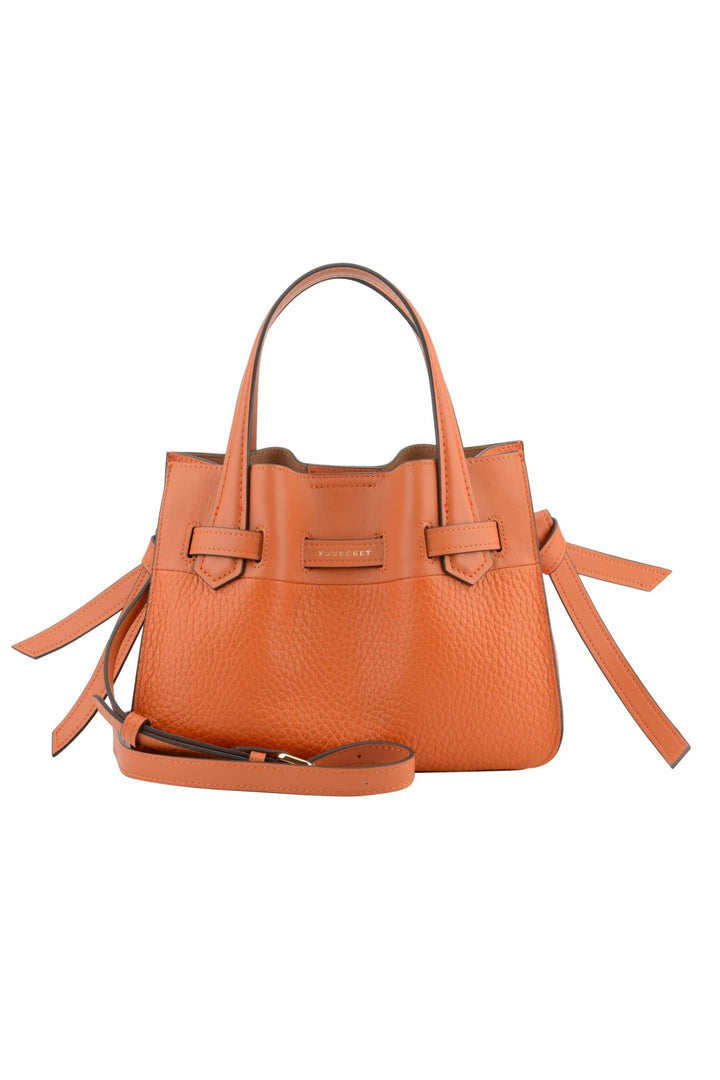 Cowhide leather nano satchel bag orange | Accessories | Smuk - Dameklær på nett