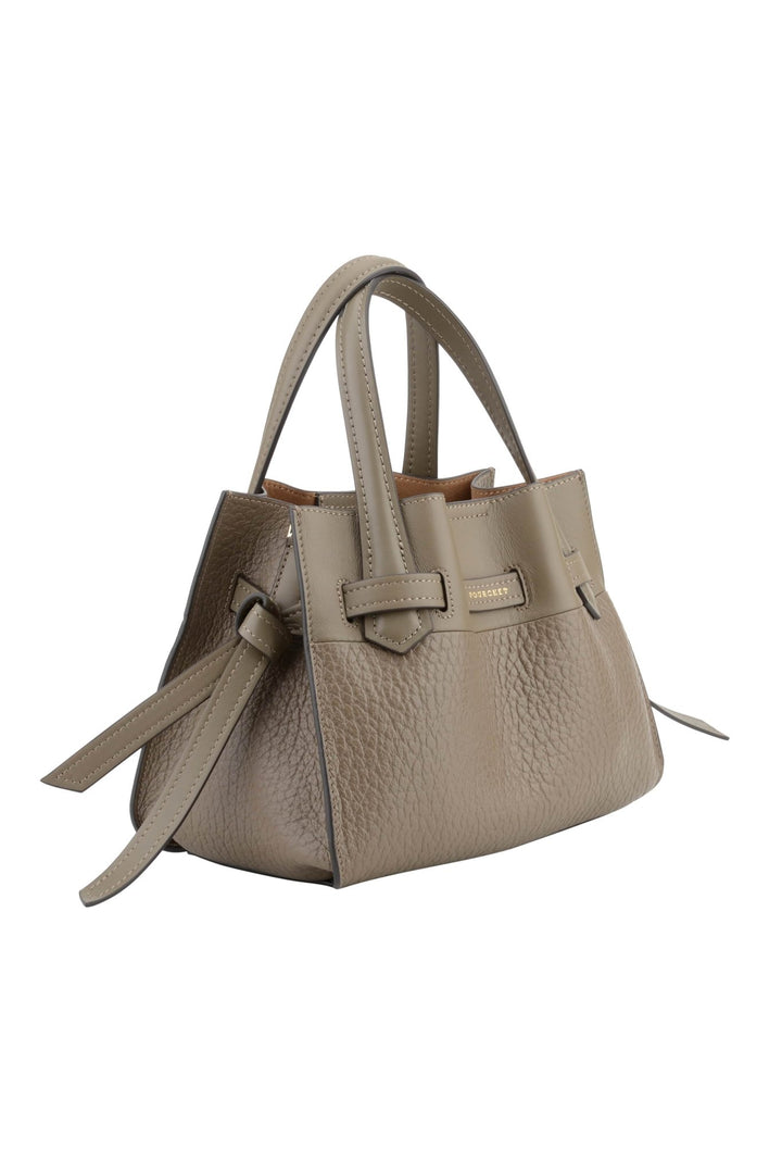 Cowhide leather nano satchel bag taupe | Accessories | Smuk - Dameklær på nett