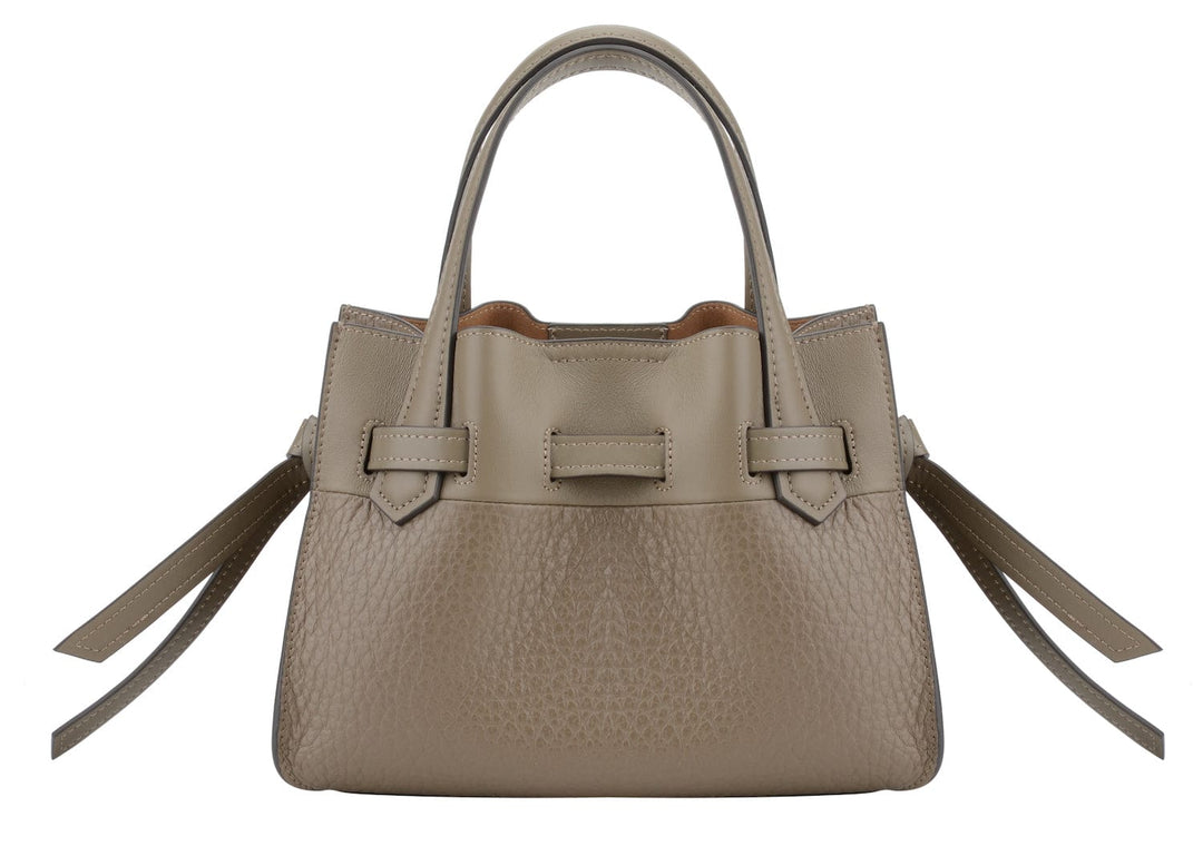 Cowhide leather nano satchel bag taupe | Accessories | Smuk - Dameklær på nett