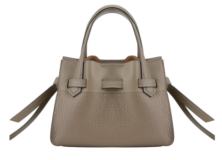 Cowhide leather nano satchel bag taupe | Accessories | Smuk - Dameklær på nett