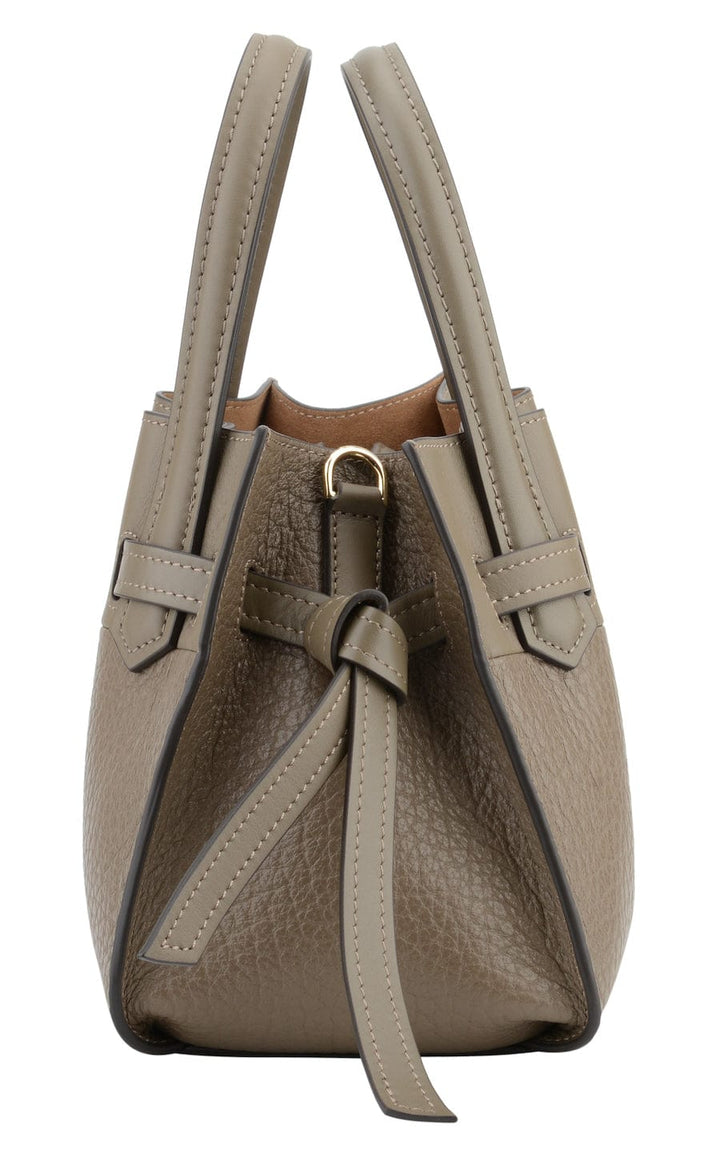 Cowhide leather nano satchel bag taupe | Accessories | Smuk - Dameklær på nett