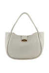 Cowhide Leather Shopping Bag Beige