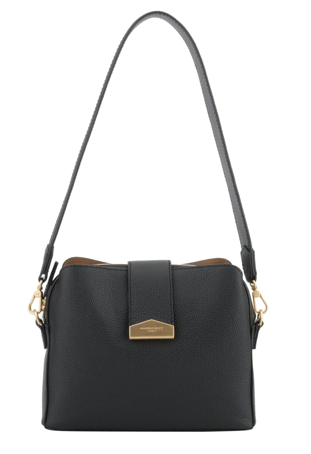 Cowhide Leather Shoulder Bag Black | Accessories | Smuk - Dameklær på nett